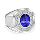 4.9 ct Oval Tanzanite Men's Ring with 1.88 cttw Diamond