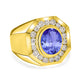 4.9 ct Oval Tanzanite Men's Ring with 1.88 cttw Diamond