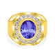 4.9 ct Oval Tanzanite Men's Ring with 1.88 cttw Diamond