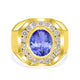 4.9 ct Oval Tanzanite Men's Ring with 1.88 cttw Diamond