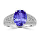 2.85ct Oval Tanzanite Ring with 0.47 cttw Diamond