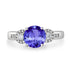 2.2ct Round Tanzanite Ring with 0.21 cttw Diamond