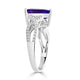 3.30 ct AAAA Trillion Tanzanite Ring with 0.28 cttw Diamond in 14K White Gold