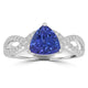 1.83ct AAAA Trillion Tanzanite Ring With 0.23 cttw Diamond in 14K White Gold