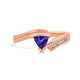 0.49 ct AAAA Trillion Tanzanite Ring with 0.06 cttw Diamond in 14K Rose Gold