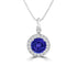 TMR121134 - Lillian - Round Tanzanite and Diamond Pendant Halo