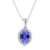 2.38 ct AAAA Oval Tanzanite Pendant with 0.27 cttw Diamond in 14K White Gold