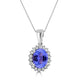 2.38 ct AAAA Oval Tanzanite Pendant with 0.27 cttw Diamond in 14K White Gold